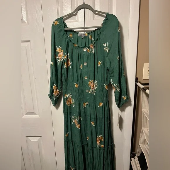 Figueroa & Flower Womens Figueroa & Flower 3/4 Sleeve Embroidered Tiered Maxi Dress Xl Leaf | Boscov's Figueroa & Flower Womens Figueroa & Flower 3/4 Sleeve Embroidered Tiered Maxi Dress Xl Leaf | Boscov's